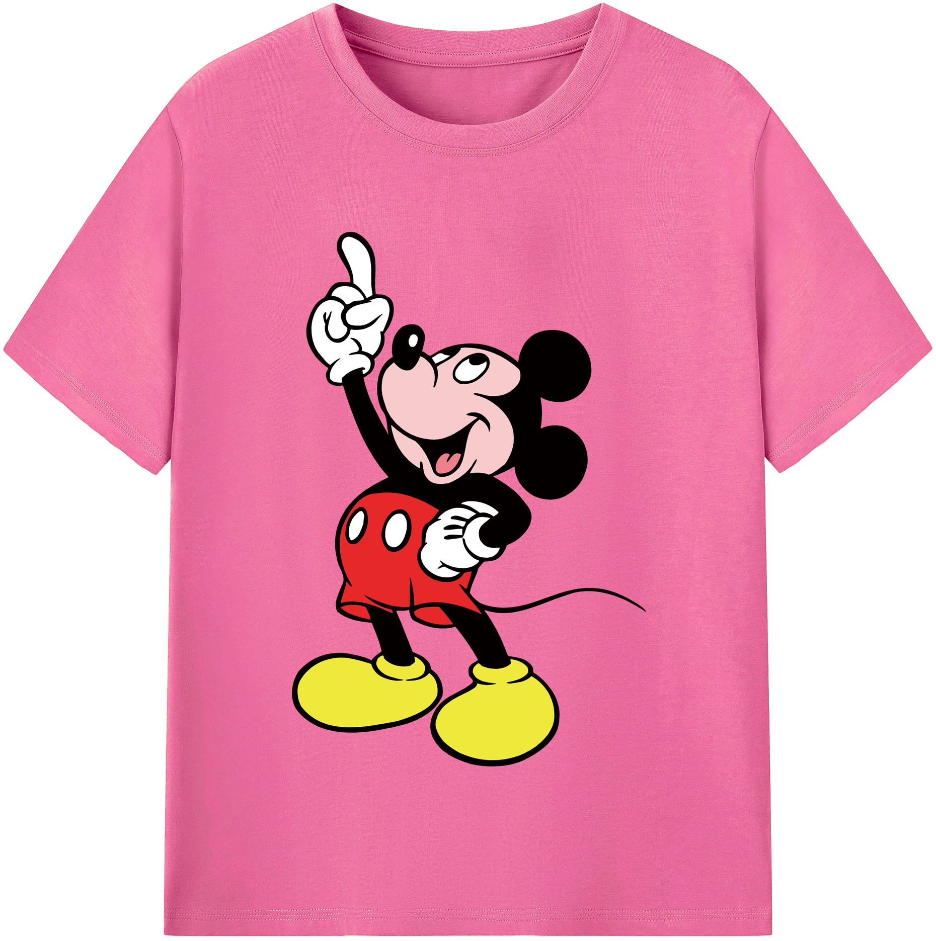 （画像用） ミッキーマウス Mickey Mouse レディースカジュアルプリントTシャツ（綿100％）